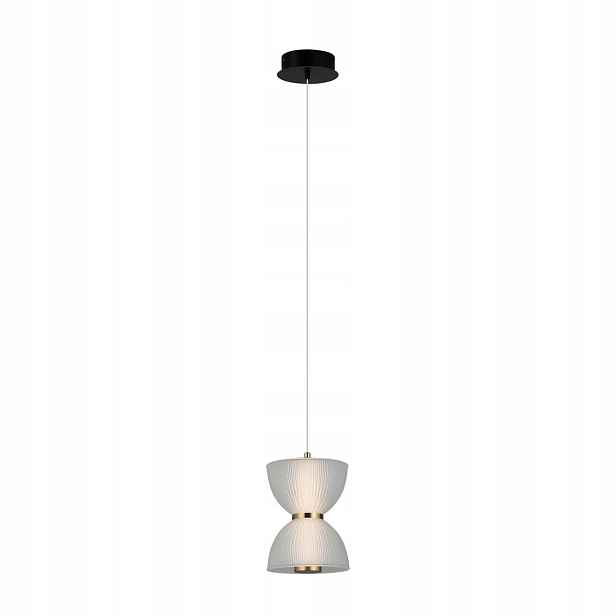 Italux Tica Závěsná Led lampa 8W Černobílá Stínidlo Klepsydra