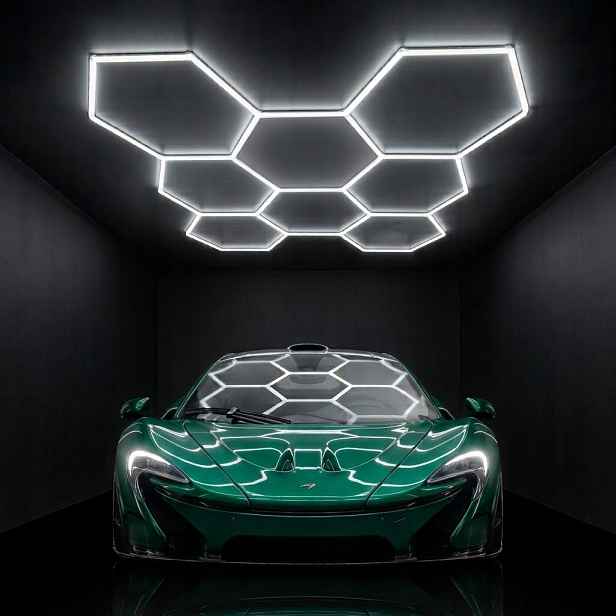 Led stropní osvětlení HEX8 černé 229x237 cm 245 W detailing 6500K