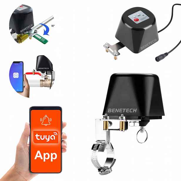 Ovládač Pohonu Ventilu Pro Vodní Plyn Wifi Aplikace Tuya Napájecí Adaptér