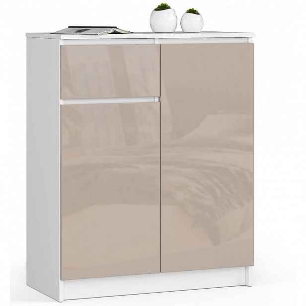 RAUMHIRSCH FURNITURE KOMODA bílá, lesklá cappuccino 99/80/40