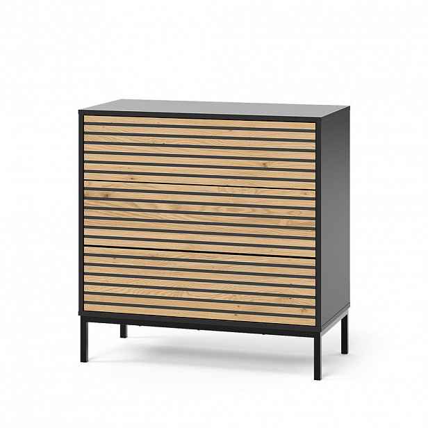 Vicco KOMODA Eliza Zlatý dub power/antracit 80 x 81.2 cm 2 zásuvky