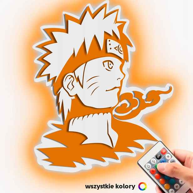 Dřevěný 3D obraz Anime Naruto Uzumaki Nástěnná Dekorace Noční Lampa Led