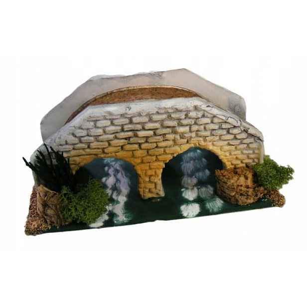 Krásný most přes říčku k ozdobení Betlému, 17x8x8 cm pro postavy o výšce 10 cm