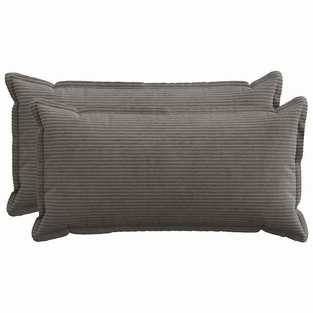 vidaXL Povlak na polštář 2 ks HOUTEN Tmavě šedá 40 x 80 cm manšestr