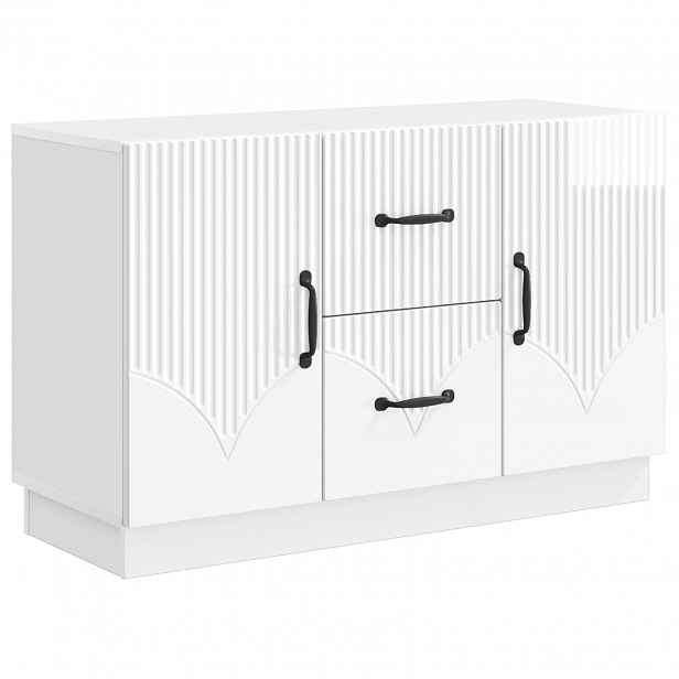 vidaXL Servírovací skříň Bílá s vysokým leskem 89 x 34,5 x 57 cm