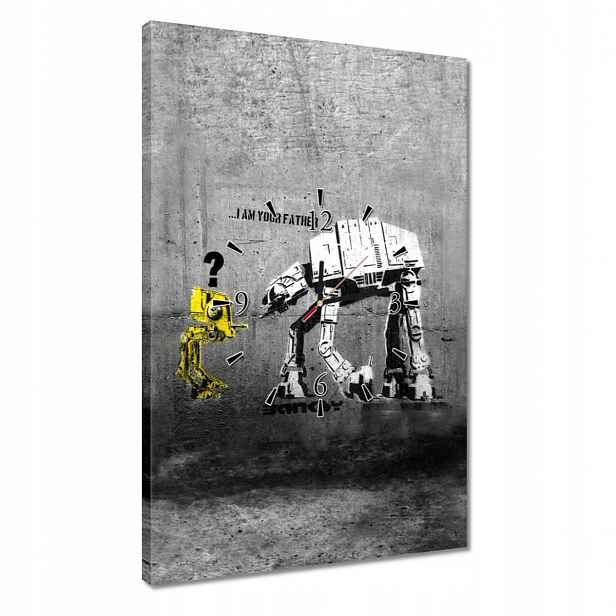 Hodiny 40x60 Banksy Jsem tvůj otec