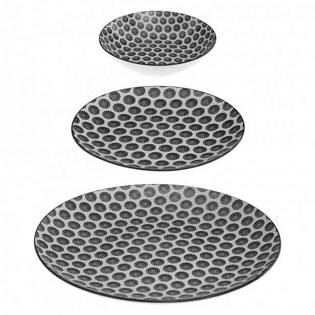 Jídelní Servis pro 6 osob Bohemia z porcelánu s puntíky