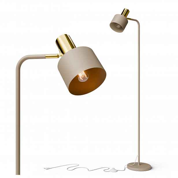 Stojací Podlahová Led Lampa GU10 Lampička na čtení Vypínač Béžová 150 cm