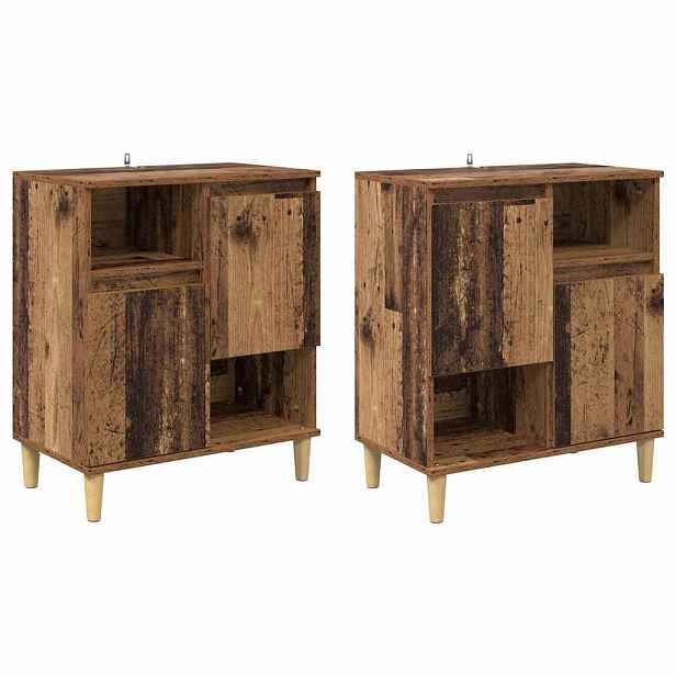 vidaXL Konzole 2 ks Staré dřevo 60 x 35 x 70 cm Kompozitní dřevo