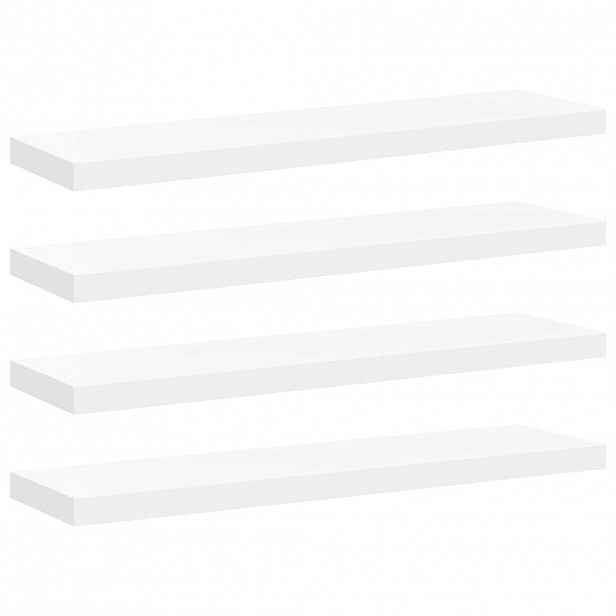 vidaXL Plovoucí nástěnné police 4 ks bílé 90 x 23,5 x 3,8 cm MDF