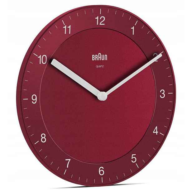 Červené Klasické Nástěnné Hodiny Braun BC06R 20 cm