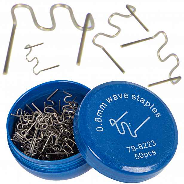 500 x Sponky Pro Svařování Plastu Svářečky Sešívačka Hrot Vlna 0,8 mm