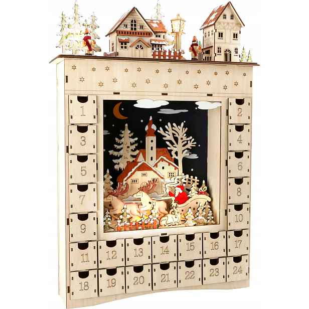 Adventní kalendář Zimní městečko Led stojící (k doplnění)