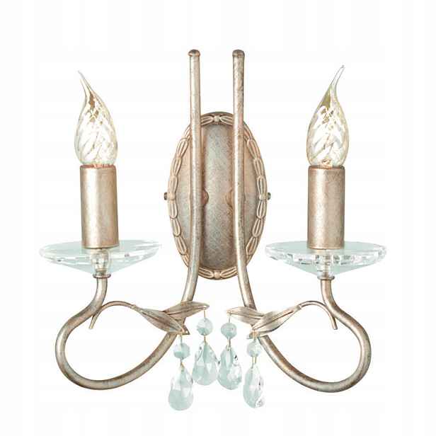 Nástěnná lampa Elstead Christina 2xE14 60W stříbrná/zlatá patina křišťály
