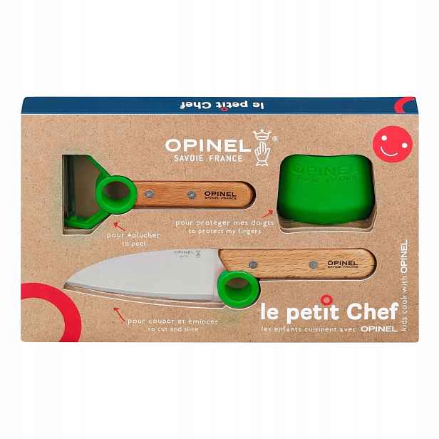 Opinel Le Petit Chef Dětská kuchařská sada, zelená
