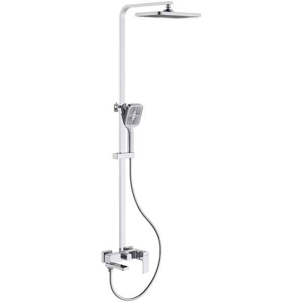Sprchový nástěnný sloup Zenira - vanová otočná baterie - chrom