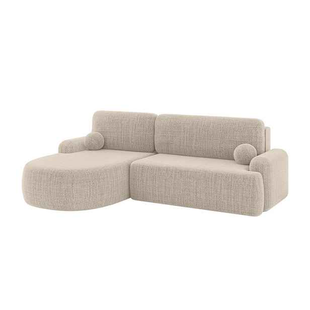 ALTDECOR ROHOVÁ SEDAČKA s funkcí spaní a úložným prostorem LIRA-L - 264x172x89 béžová