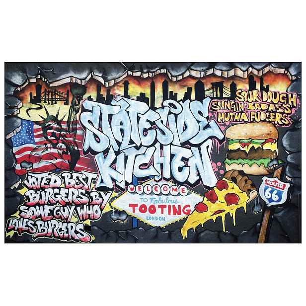 Fototapeta Street Art Murale Pizza Graffiti Vlajka New York 350x250 lepidlo