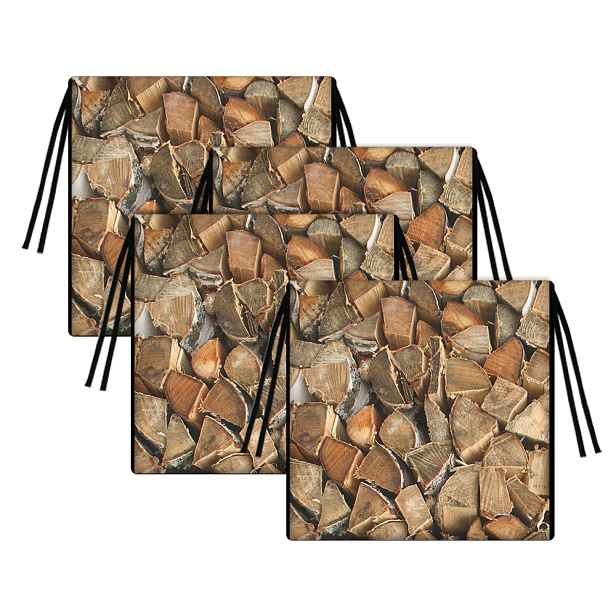 Sada 4 polštářů na zahradní židli Tip 40 x 40 cm, vyjímatelná vložka Polana