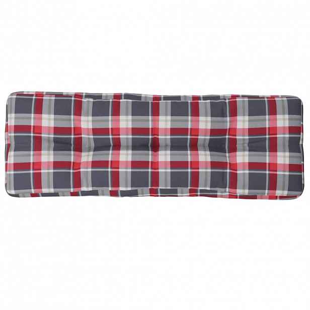 vidaXL Poduška na palety červená károvaná 120 x 40 x 12 cm textil