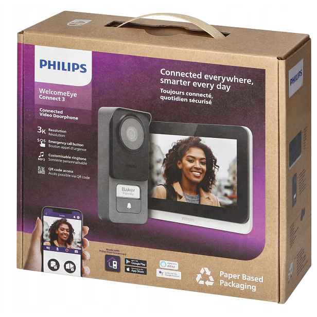 Videotelefon Philips Welcomeeye Connect 3 Wifi 7'' Dotykový 2-ŽILOVÝ Set