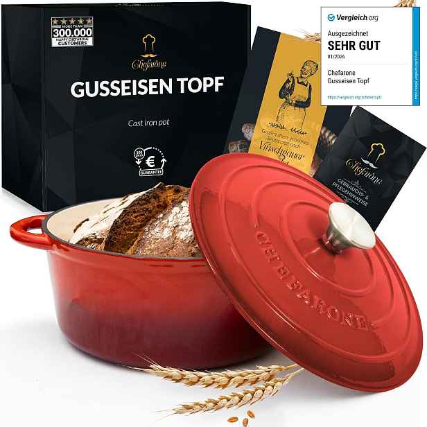 Hrnec Chefarone Litinový Smalt Na Pečení 26 CM 4,7 L