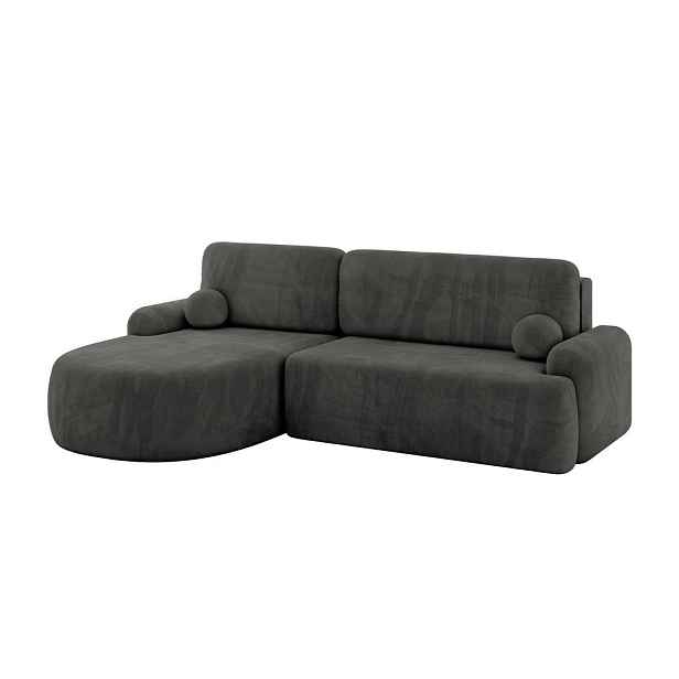 ALTDECOR ROHOVÁ SEDAČKA s funkcí spaní a úložným prostorem LIRA-L - 264x172x89 tmavě šedá