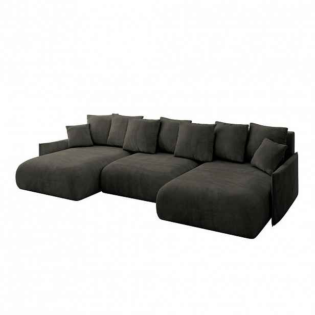 ALTDECOR SEDACÍ SOUPRAVA s funkcí lůžka a úložným prostorem pod postelí ONESK-U-v1 317x177x72 černý velur
