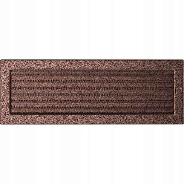 Ventilační mřížka do krbu 17x49 měděná s žaluzií