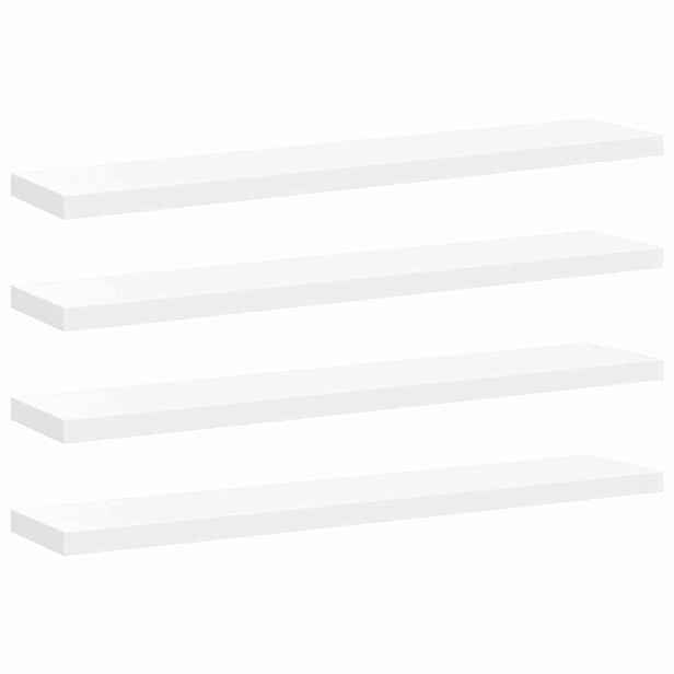 vidaXL Plovoucí nástěnné police 4 ks bílé 120 x 23,5 x 3,8 cm MDF