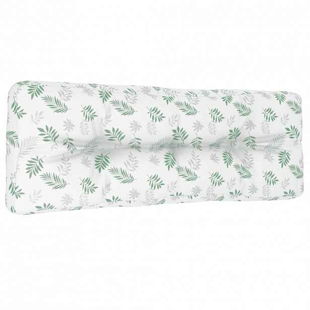 vidaXL Poduška na palety vzor listů 120 x 40 x 12 cm textil