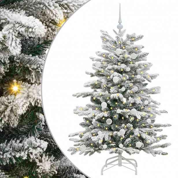 vidaXL Umělý Skládací Vánoční Strom Bílá 150 cm PE a PVC