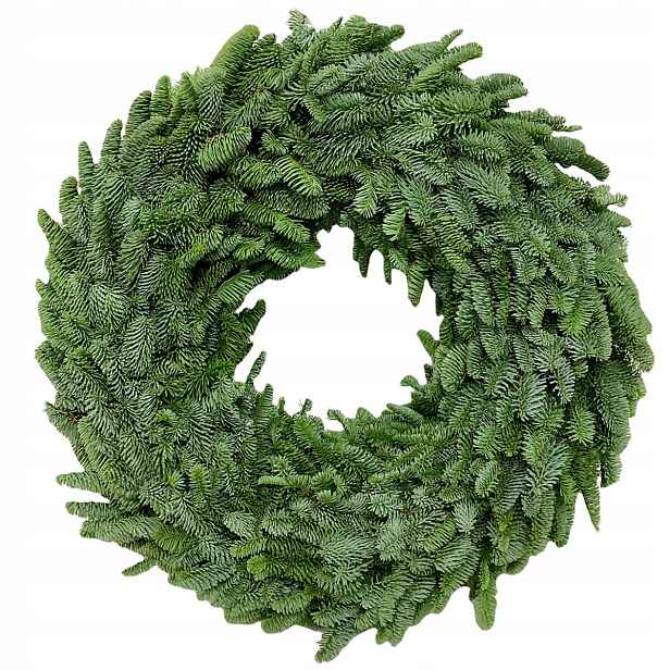 Vánoční věnec z živé jedle Nobilis, ručně pletený 50 cm