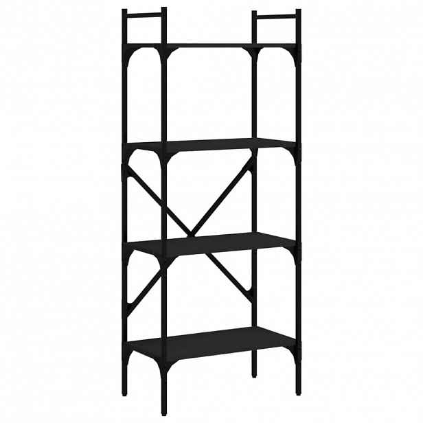 vidaXL Knihovna se 4 policemi černá 56x31,5x138,5 cm kompozitní dřevo
