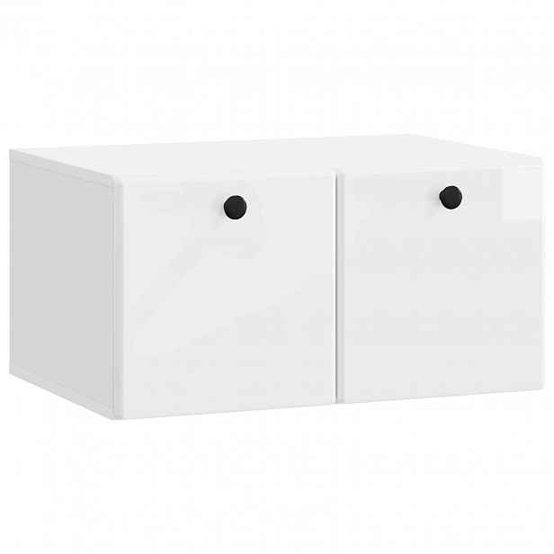 vidaXL Nástěnná TV skříň 59,5 x 41 x 30 cm Bílá s vysokým leskem