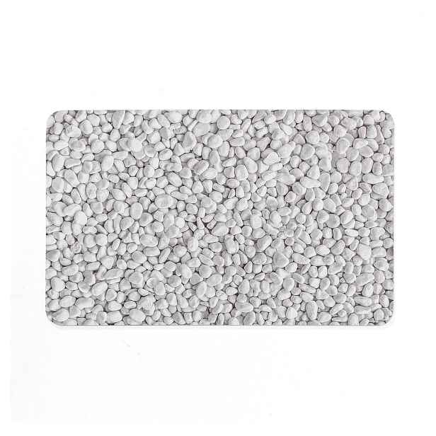 Bílo-šedá gumová koupelnová předložka 50x80 cm Leandra – douceur d'intérieur
