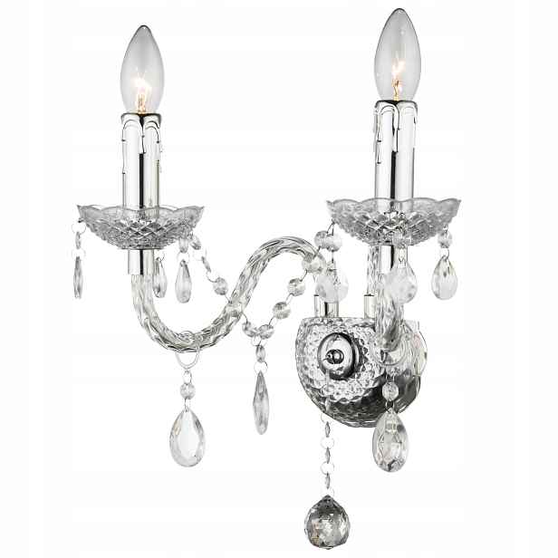 Nástěnná lampa Moderní Glamour Stříbrná Křišťál lampa E14 Salon Rea