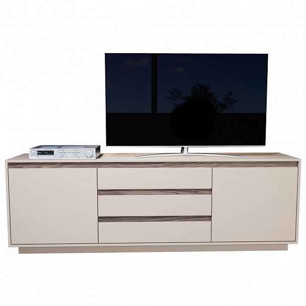 Stylife NÍZKÁ KOMODA, barvy ořechu, kašmírová, 190/64/45 cm
