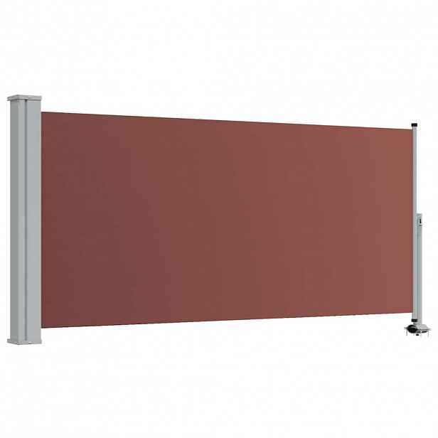 vidaXL Zatahovací boční markýza / zástěna na terasu 120 x 300 cm hnědá