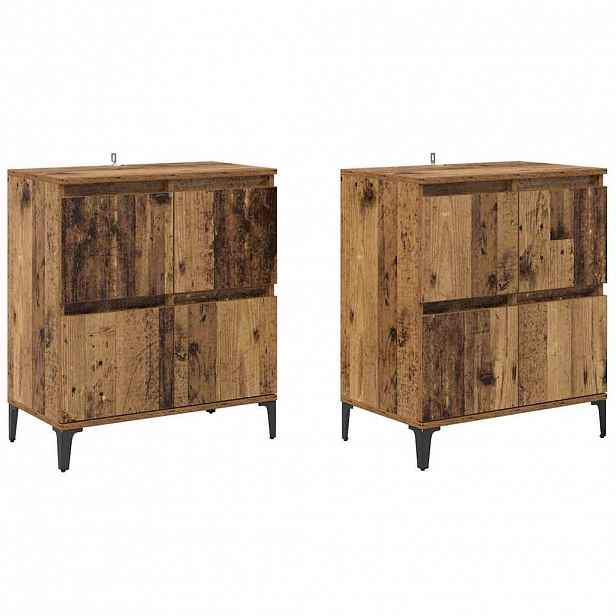 vidaXL Konzole 2 ks Staré dřevo 60 x 35 x 70 cm Kompozitní dřevo