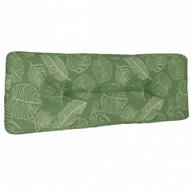 vidaXL Poduška na palety vzor listů 120 x 40 x 12 cm textil