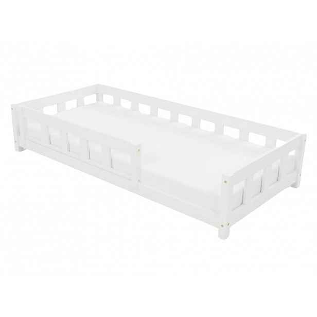 Benlemi Jednolůžková postel PLOTTY se zábranou Zvolte barvu: Bílá, Zvolte rozměr: 120x190 cm, Zvolte zábranu: S jednou zábranou