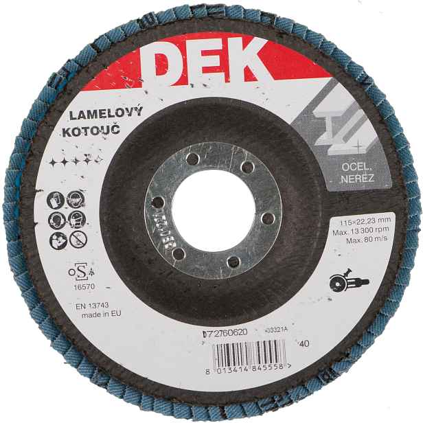 Kotouč brusný lamelový DEK 115×22,23 mm 40