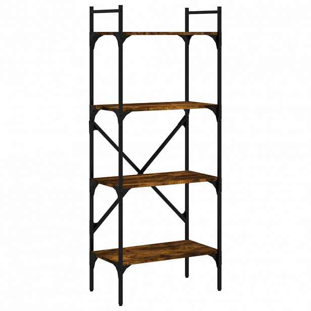 vidaXL Knihovna se 4 policemi kouřový dub 56x31,5x138,5 cm kompozit