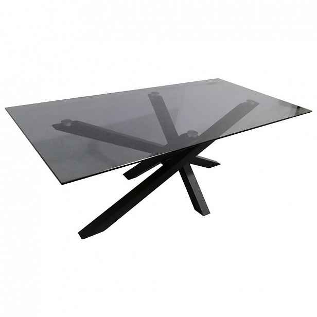 KONFERENČNÍ STŮL, šedá, černá, kov, sklo, 120/60/45 cm