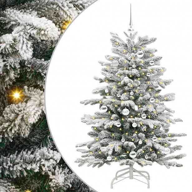 vidaXL Umělý Skládací Vánoční Strom Bílá 150 cm PE a PVC