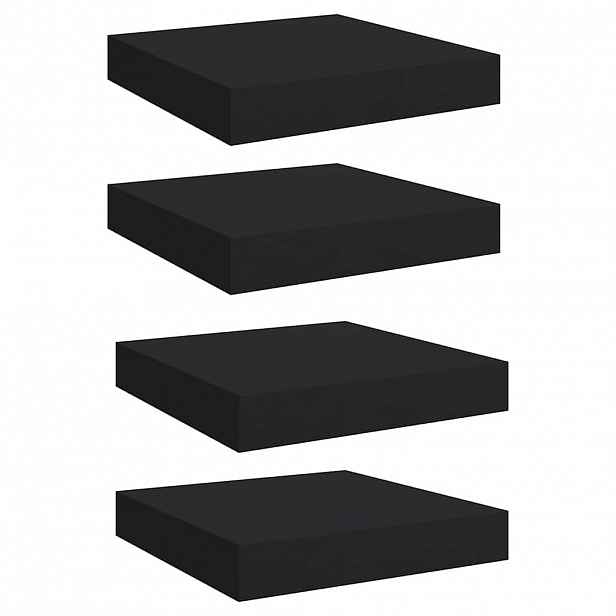 vidaXL Plovoucí nástěnné police 4 ks černé 23 x 23,5 x 3,8 cm MDF