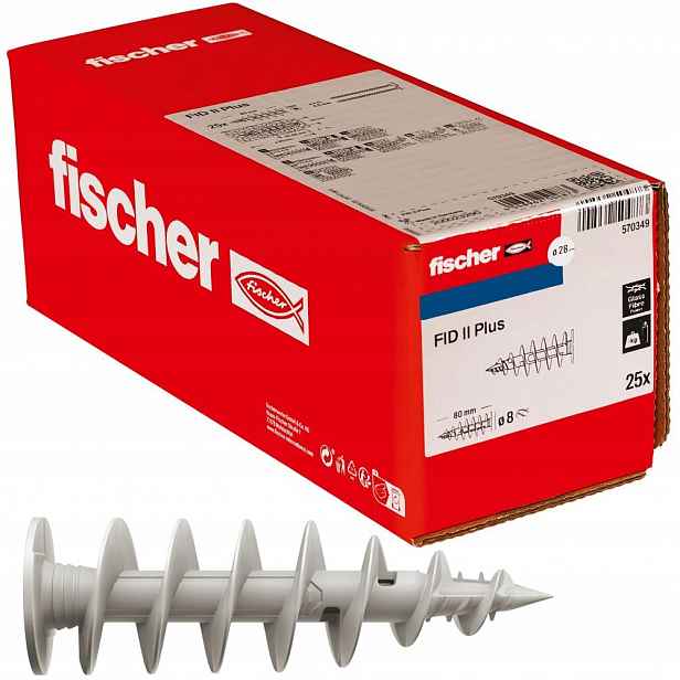 Kolíky pro upevnění izolace Fid II Plus krabička sada 80 mm 25 Ks. Fischer