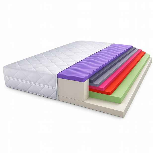 Matrace 90x200 pěnová masážní 20 cm eco komfort středně tvrdá Fasmax Pl