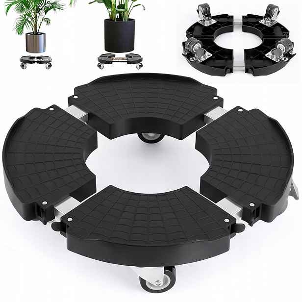 Podstavec pod květináč na kolečkách 18-35 cm s brzdami, rychlá montáž do 150 kg